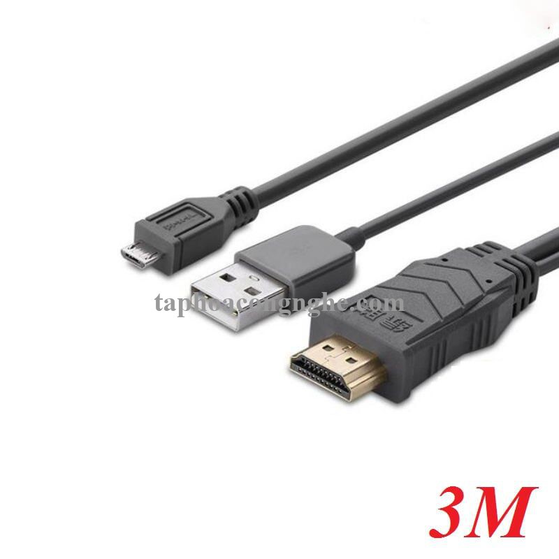 Ugreen 20138 3M màu Xám Cáp MHL Micro USB sang HDMI MH101 30020138